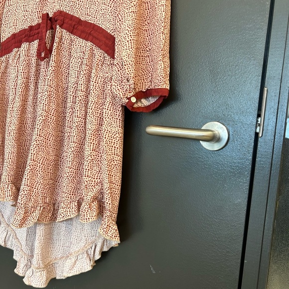 Jackson Rowe M GUC Red and White Patterned dress ruffled bottom - Picture 11 of 13